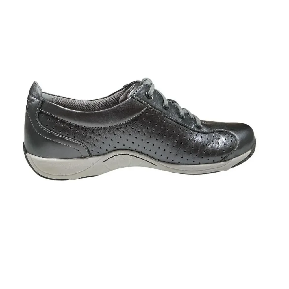Dansko Sneakers Womens 9 40 Gray Leather Lace Up Walking Comfort Shoes